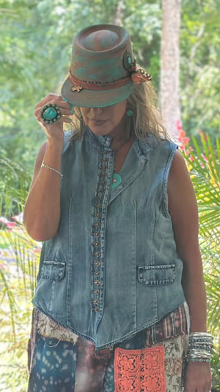 Mesmerized Denim Vest By Jaded Gypsy
