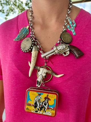 Nostalgic Western Charm Necklace | Vintage Americana Statement Necklace
