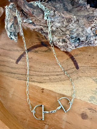 Dainty Snaffle Bit Necklace | Minimalist Western Horse Bit Chain Necklace