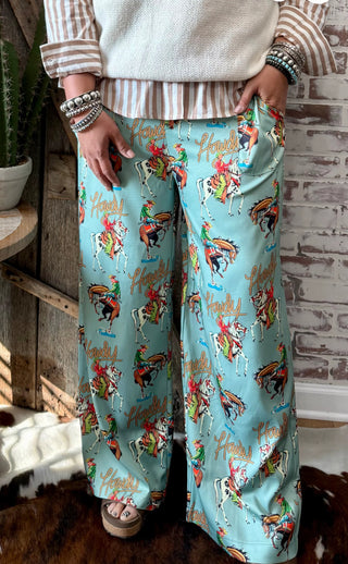 Dusty Teal Howdy Trouser Pants