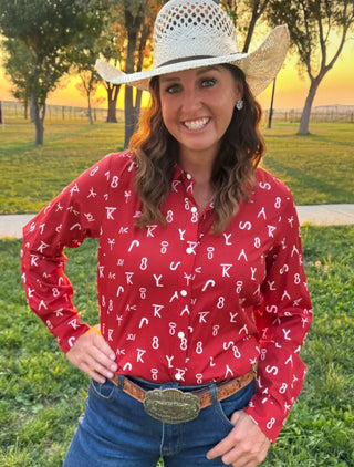 Red Dirt Cattle Brand Pearl Snap Rodeo Stock Show Shirt