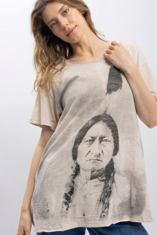 Sitting Bull Vintage Graphic Oversized Tee