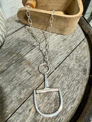 Western Horse Bit Statement Necklace – Silver Chain Bit Pendant Necklace for Women | Cowgirl Ranch Jewelry