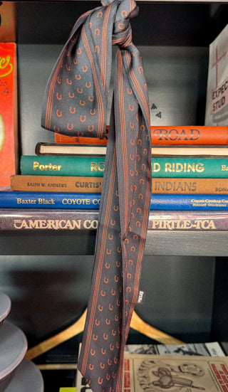 My Lucky Twilly Scarf – Horseshoe Print Silk Ribbon | Western Neck Scarf & Bag Accessory