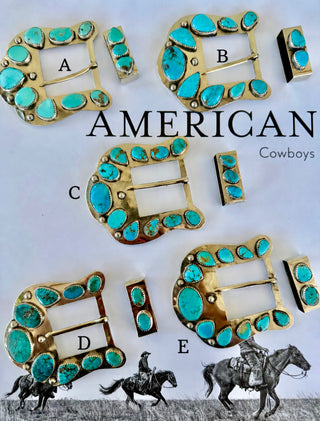 Custom Kingman Turquoise Western Belt Buckle & Keeper Set – Handmade Statement Piece