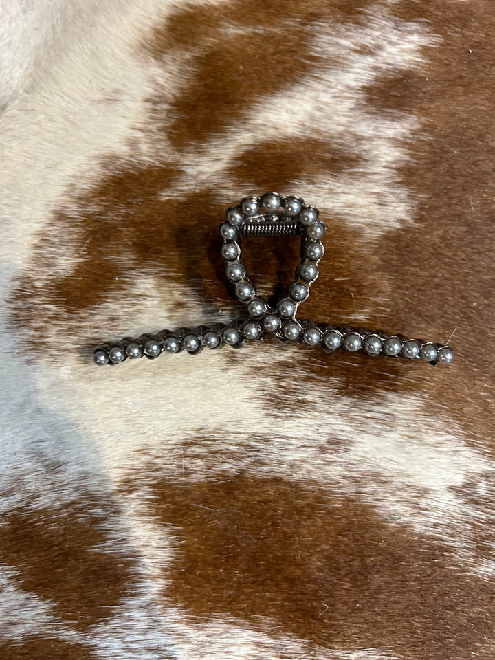 Western Navajo Pearl Style Bead Metal Hair Clip