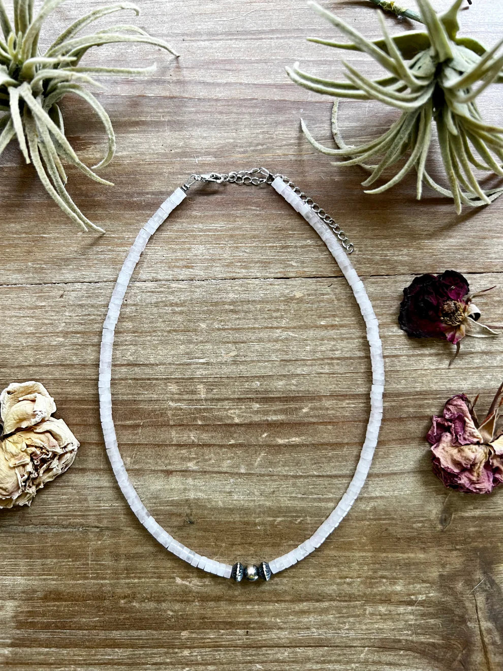 Rose Quartz And Navajo Pearl Choker