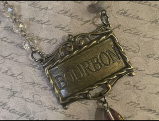 Bourbon Pendant Necklace with Crystal Bead Chain – 20” Long