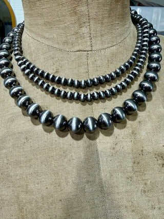 Western 3-Strand Faux Navajo Pearl Necklace
