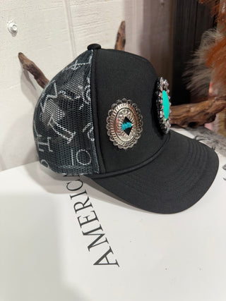 Turquoise Cowgirl Concho Trucker Hat