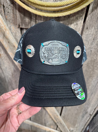 NFR Throwback Buckle Trucker Hat – Black