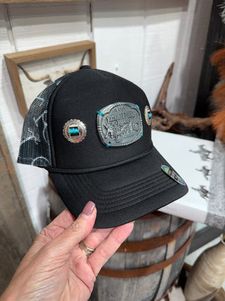 NFR Throwback Buckle Trucker Hat – Black