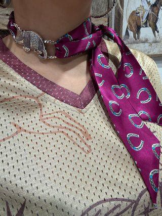 Western Armadillo Scarf/Twilly  Charm | Silver Southwestern Wild Rag Slide Accessory