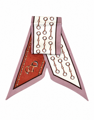 Red Snaffle Bit Twilly Scarf | Western Silk Feel Purse & Hat Accessory