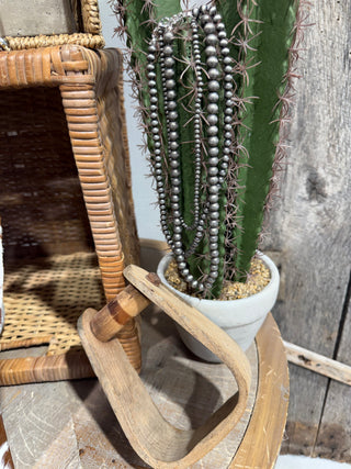 3-Strand Small Faux Navajo Pearls Necklace – Mini Western Layered