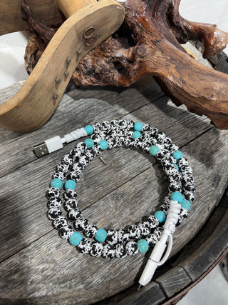 Cowprint & Turquoise Navajo Pearl Style Universal Car Charger