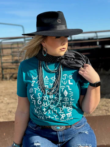 Teal Cattle Brand Tee