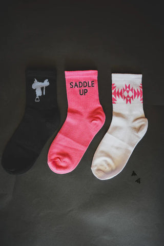 SOCK EM SILLY *SADDLE POP SOCKS