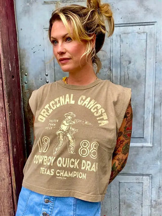 Original Gangsta Cropped Muscle Tank