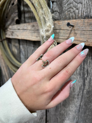 Adjustable Snaffle Bit Ring | Western Equestrian Statement Ring-2 Colors - Barbwire n Bougie Boutique
