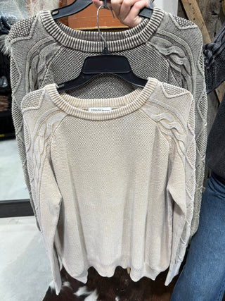 Backroad Beauty Cable Knit Sweater-3 Colors - Barbwire n Bougie Boutique