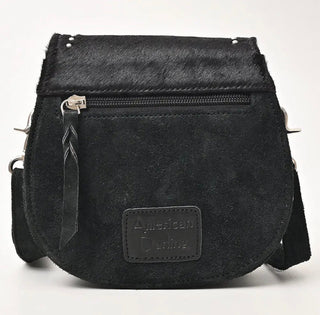 Black Cowhide Snaffle Bit Genuine Leather Crossbody Bag - Barbwire n Bougie Boutique