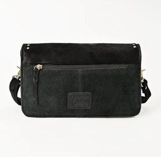 Black Hair-On Hide Horse Bit Crossbody Bag | Genuine Leather Western Purse - Barbwire n Bougie Boutique