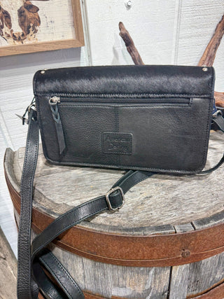 Black Hair-On Hide Horse Bit Crossbody Bag | Genuine Leather Western Purse - Barbwire n Bougie Boutique