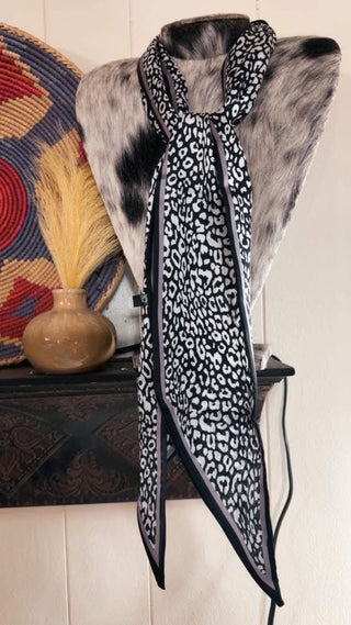Black Leopard Print Twilly - Barbwire n Bougie Boutique