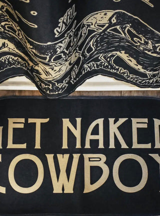 Black Western Cattle Drive Shower Curtain Bath Set - Barbwire n Bougie Boutique