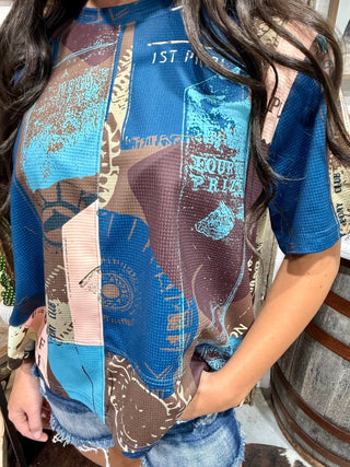 Blue Ribbon Club Boxy Western Tee - Barbwire n Bougie Boutique