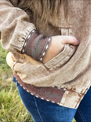 Buckskin Buckstitch Western Bomber Jacket - Barbwire n Bougie Boutique