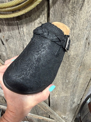 Cali Black Very G Midnight Tooled Western Clogs - Barbwire n Bougie Boutique