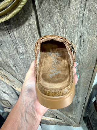 Cali Cognac Very G Midnight Tooled Western Clogs - Barbwire n Bougie Boutique