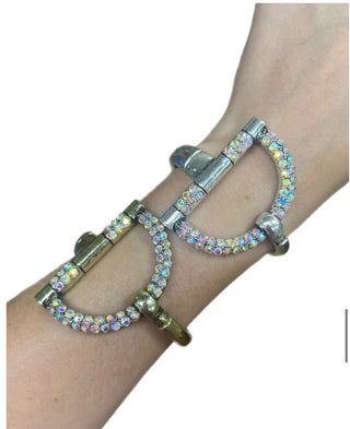 Crystal Snaffle Bit Stretch Bracelet – Gold or Silver - Barbwire n Bougie Boutique