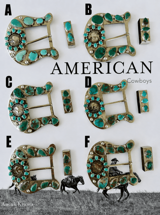 Custom Buffalo Nickel Turquoise Belt Buckle Set - Barbwire n Bougie Boutique