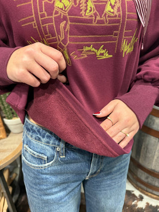 Day Workin’ Cropped Sweatshirt – Wine - Barbwire n Bougie Boutique