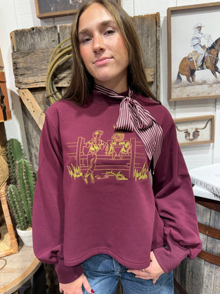 Day Workin’ Cropped Sweatshirt – Wine - Barbwire n Bougie Boutique