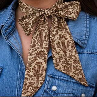 Desert Darling Cactus Twilly Scarf - Barbwire n Bougie Boutique