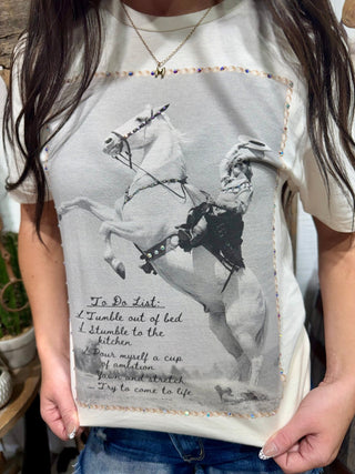 Dolly Parton’s To Do List Rhinestone Graphic Tee - Barbwire n Bougie Boutique