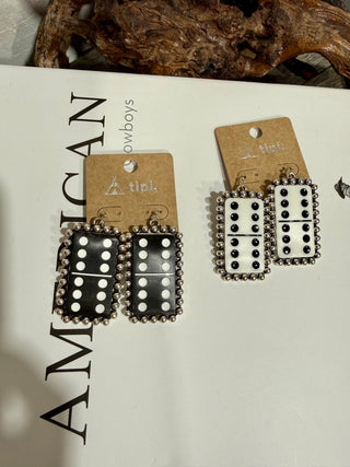Domino Statement Earrings | Western Game Night Dangle Earrings - Barbwire n Bougie Boutique