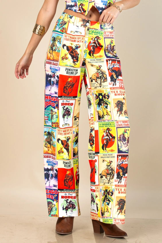 Old Rodeo Poster Trouser Pants