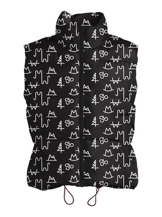 Black Cattle Brand Puffer Vest