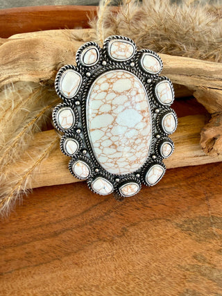 Faux White Buffalo Mega Cluster Statement Cuff - Barbwire n Bougie Boutique