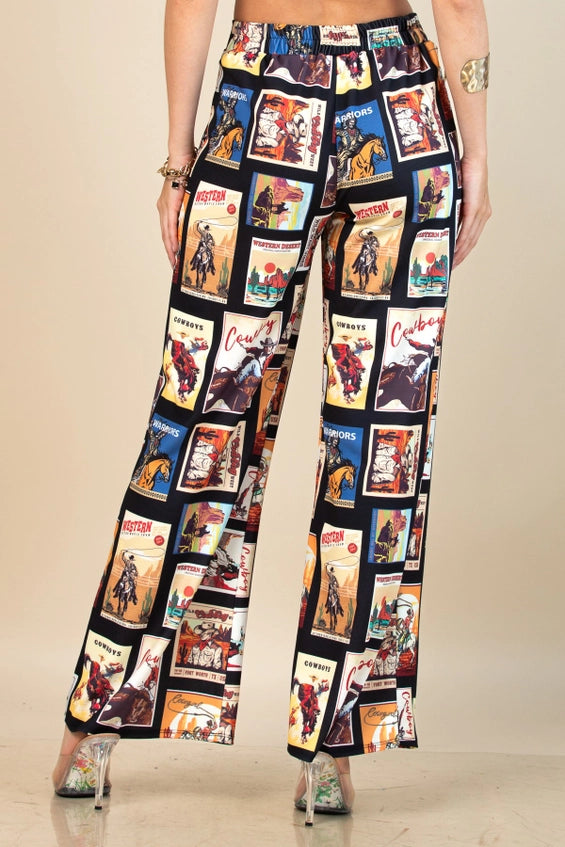 Black Rodeo Poster Trouser Pants