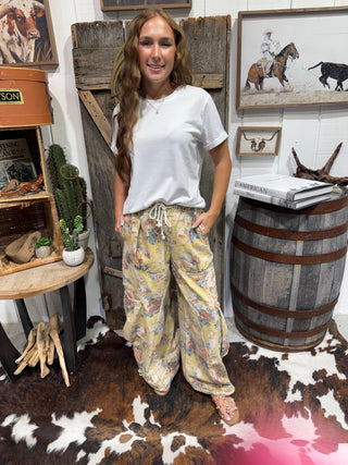 Floral Balloon Pocket Wide Leg Cargo Pants for Women – Boho Drawstring Pocket Pants - Barbwire n Bougie Boutique
