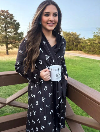 Forever Branded Western Ranch Robe – Black-One Size - Barbwire n Bougie Boutique