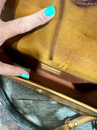 Full Grain Leather Snaffle Bit Crossbody Bag | Studded Western Purse - Barbwire n Bougie Boutique