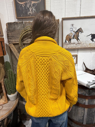 Golden Hour Turquoise Concho Cable Knit Western Cardigan - Barbwire n Bougie Boutique