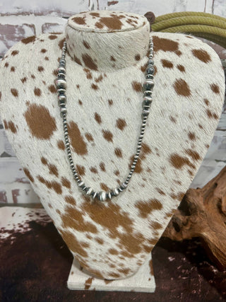 Graduated Sterling Silver Pearls With Fluted Beads-24” - Barbwire n Bougie Boutique